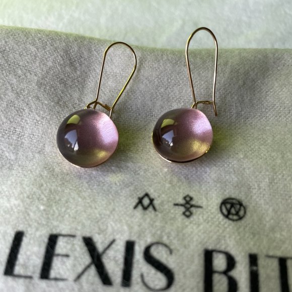 Alexis Bittar Jewelry - Alexis Bittar / Lucite Sphere Drop Earrings Bruish-Hue